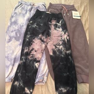 Lot of 3 pair of girls size 7 joggers 2 Athleta Girl 1 Tractr